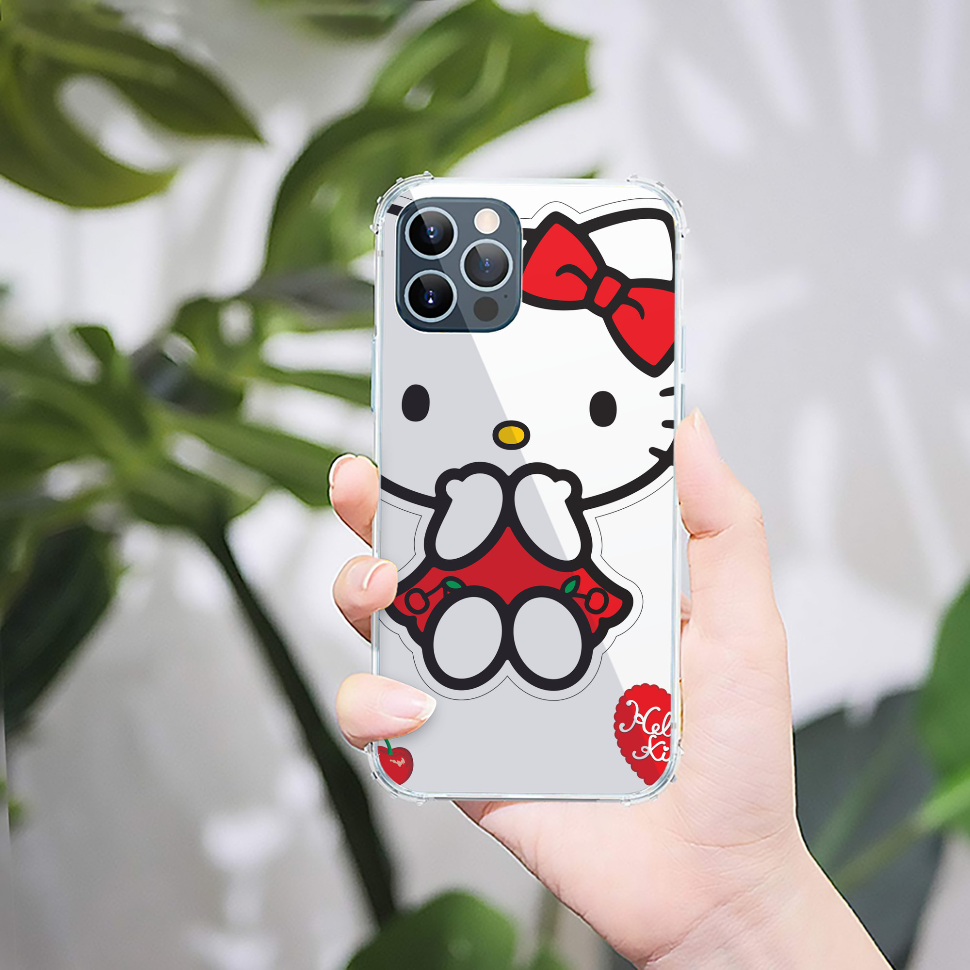 （画像用） Hello Kitty ハローキティ 【iPhone 12シリーズ対応】透明スマホケース（クリアソフトケース）